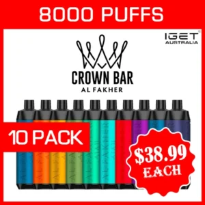 ALFAKHER CROWN BAR – 8000 PUFFS – 10 PACK