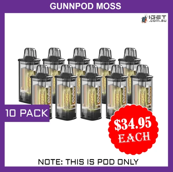 GUNNPOD MOSS – 10 PACK – 8000 PUFFS – POD ONLY