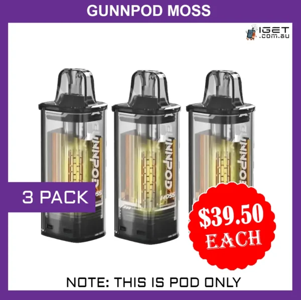 GUNNPOD MOSS – 3 PACK – 8000 PUFFS – POD ONLY