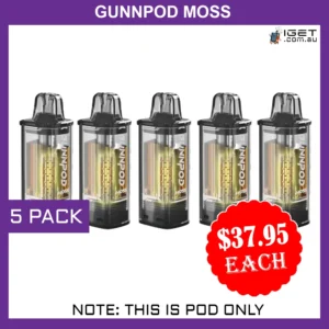 GUNNPOD MOSS – 5 PACK – 8000 PUFFS – POD ONLY