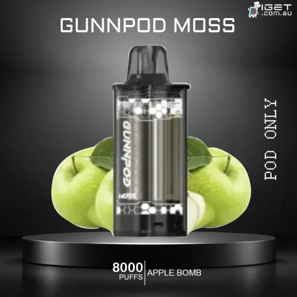 GUNNPOD MOSS – APPLE BOMB – 8000 PUFFS – POD ONLY