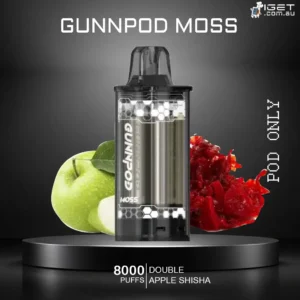 GUNNPOD MOSS – DOUBLE APPLE SHISHA – 8000 PUFFS – POD ONLY