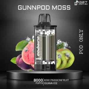 GUNNPOD MOSS – KIWI PASSIONFRUIT GUAVA ICE – 8000 PUFFS – POD ONLY