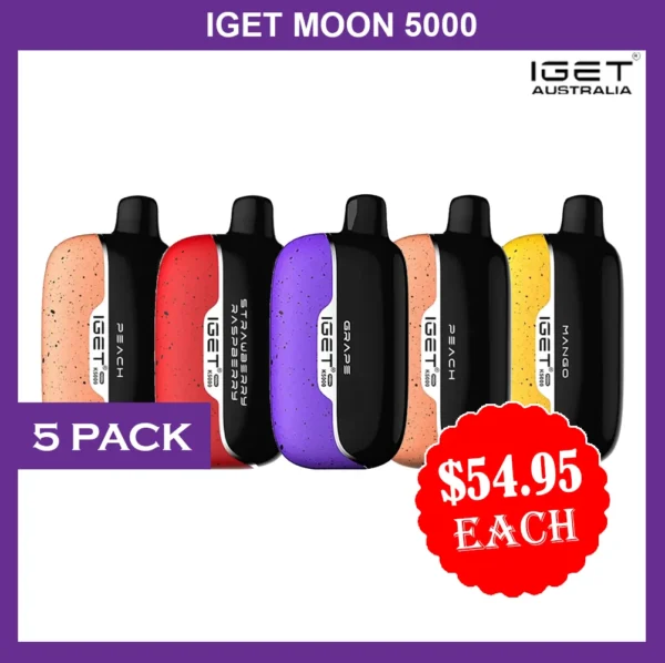 IGET MOON 5000 PUFFS – 5 PACK