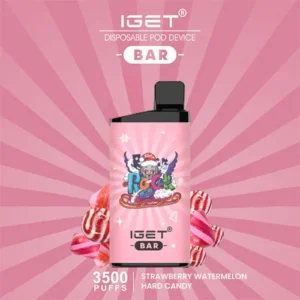 IGET BAR STRAWBERRY WATERMELON HARD CANDY – 3500 PUFFS